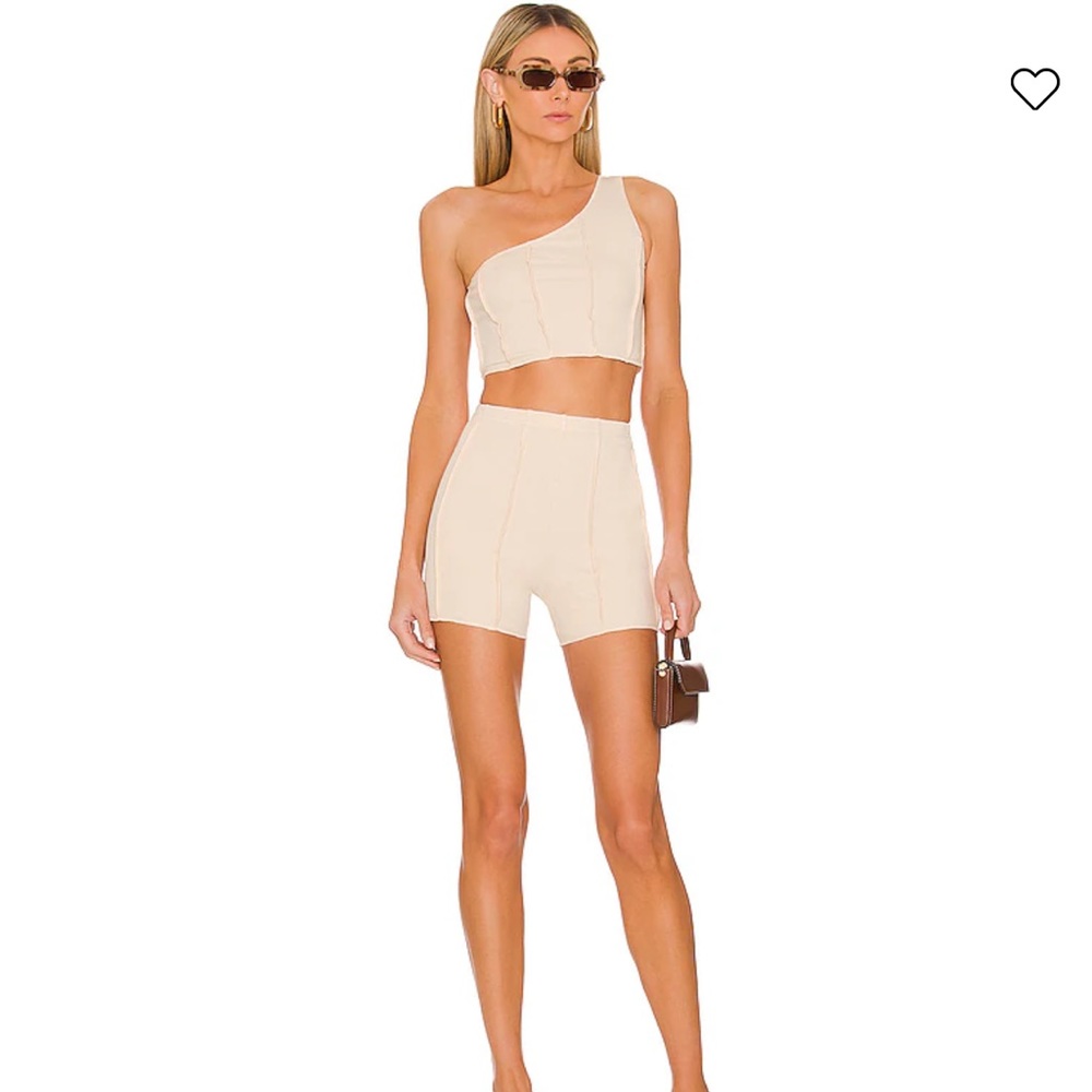 Lizzy Ribbed Short Set in Tan